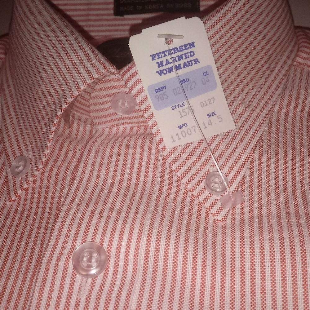 🔥Deadstock 80'sVintage W/TAG pink/wht button up🔥